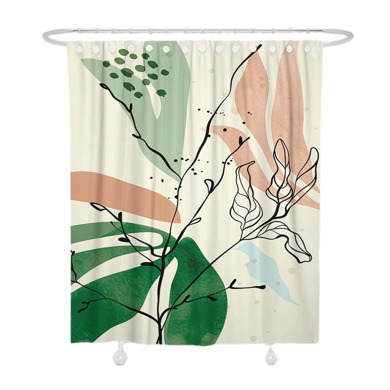 JINRUN Badezimmer verdickter wasserdichter Vorhang, schimmelfester Duschvorhang, Duschtrennwand-Vorhang, Duschvorhang, Badezimmer-Vorhang, kostenlose Perforation