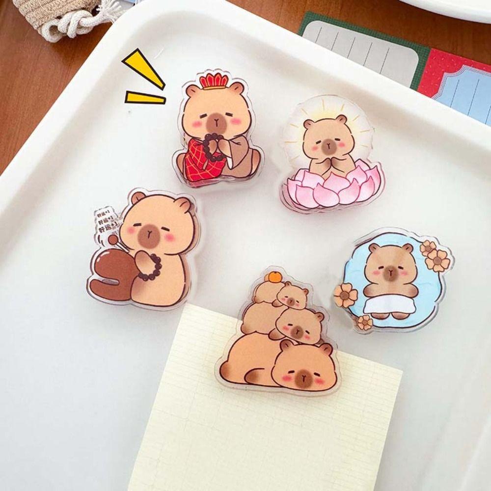 Animal Cartoon Acrylic Pin Flower Animal Badge Fashion Capybara Brooch  Girl