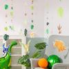 Cheerland Dinosaur Party Decorations Dino Birthday Garland Hanging Jurassic Dinosaur Streamer with Leaves for Boys Bday Party Decor Baby Shower