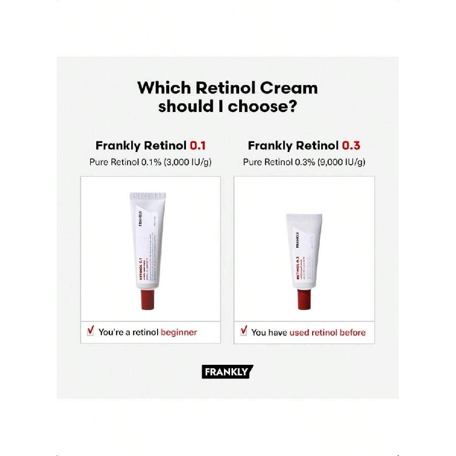 Crème FRANKLY Rétinol 0,3% - 20ml | Crème de nuit puissante intensive au rétinol enrichie en rétinol 0,3%, céramides fortifiants pour la peau