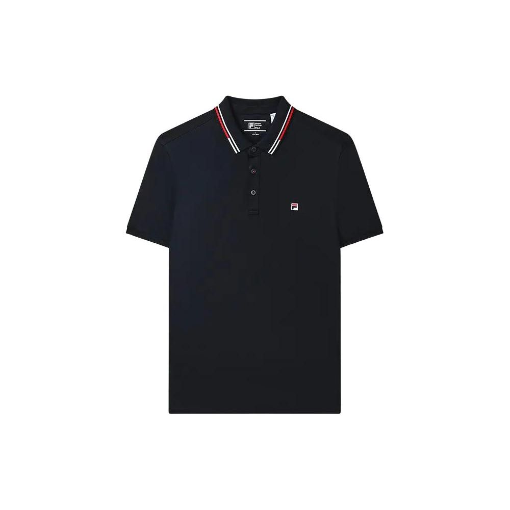 Fila Striped Knit Polo Shirt With Logo Print Men Polo Shirts Legendary-Blue F51M421101ANV