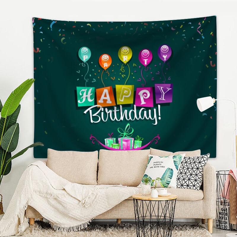 Aertemisi Happy Birthday Gift Tapestry Wall Hanging Art for Bedroom Living Room Decor College Dorm Party Backdrop