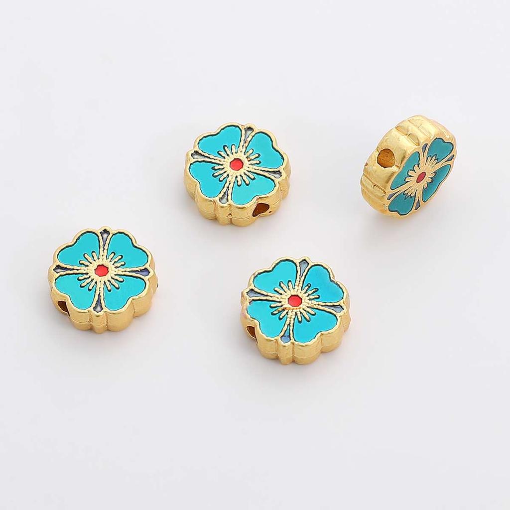 Perline Dorate Sabbiate in Ottone Diamante Intagliato Distanziatore Perline Sfuse Per Collana Braccialetto Fai da Te Gioielli Artigianato Accessori