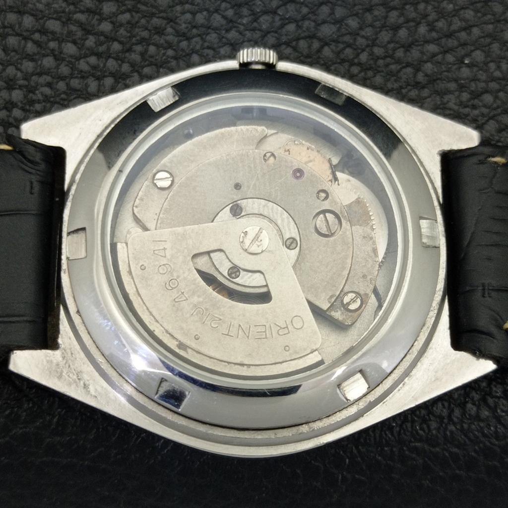VINTAGE ORIENT AUTOMATIC 46941 JAPAN MENS BLACK COLOR DIAL WATCH a701811-5 R207-a701811