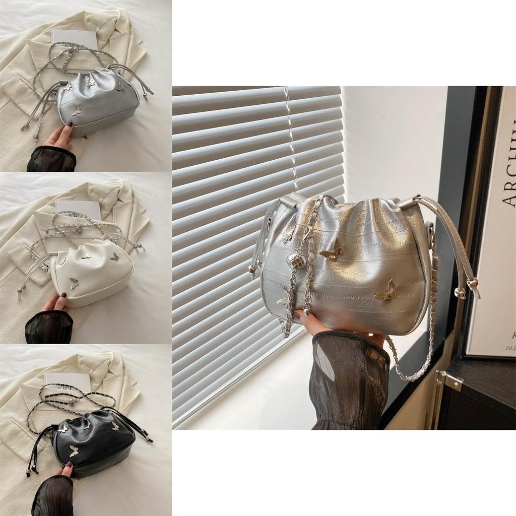 Chic Summer Bucket Bag For Women With Unique Bow And Casual Shoulder Style