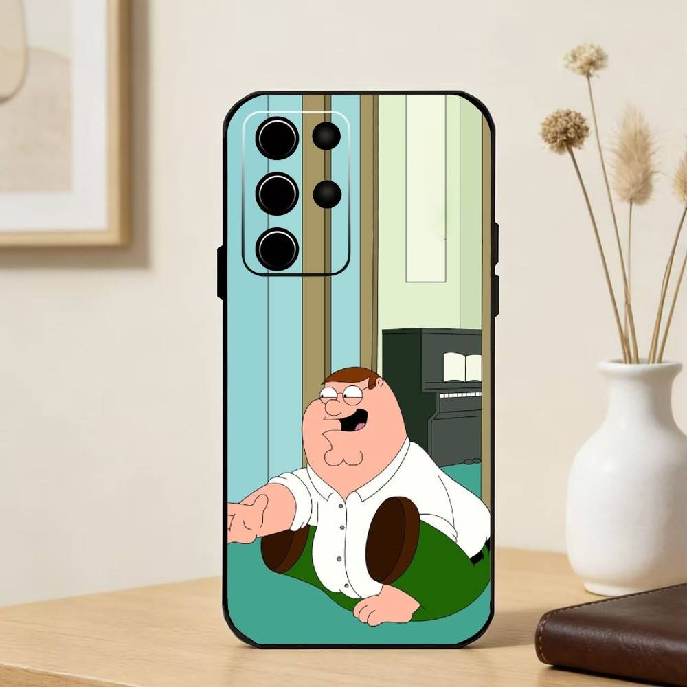 F-Family Funny Guy Phone Case For Samsung S25,S24,S21,S22,S23,S30,Ultra,S20,Plus,Fe,Note,5G Black Cover