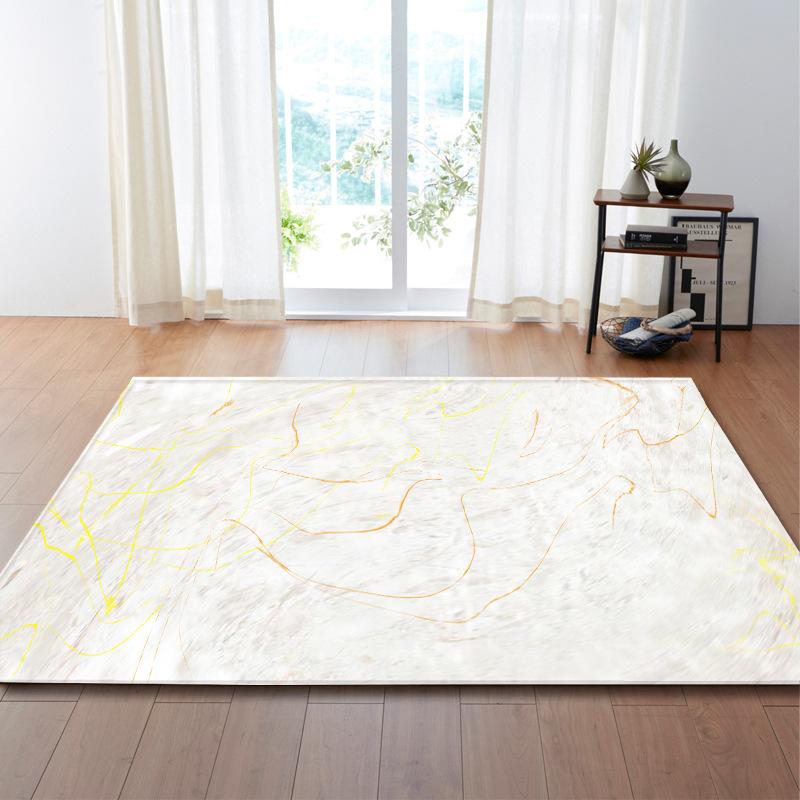 Marble Living Room Carpet Bedroom Floor Mat Pattern Flexible Binding Zhi