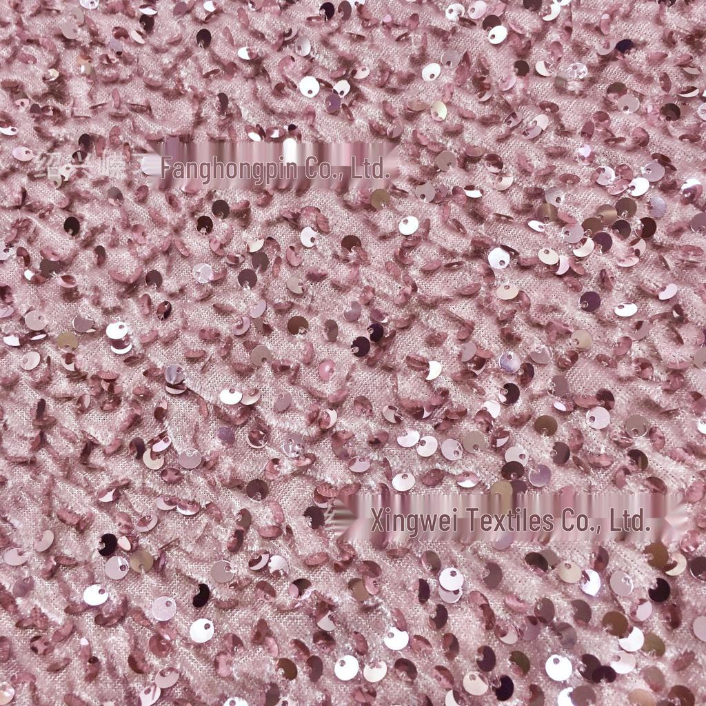 „50-kolorowa 5-milimetrowa flanelowa tkanina z cekinami: Elastyczna, haftowana na odzież damską i obuwie"