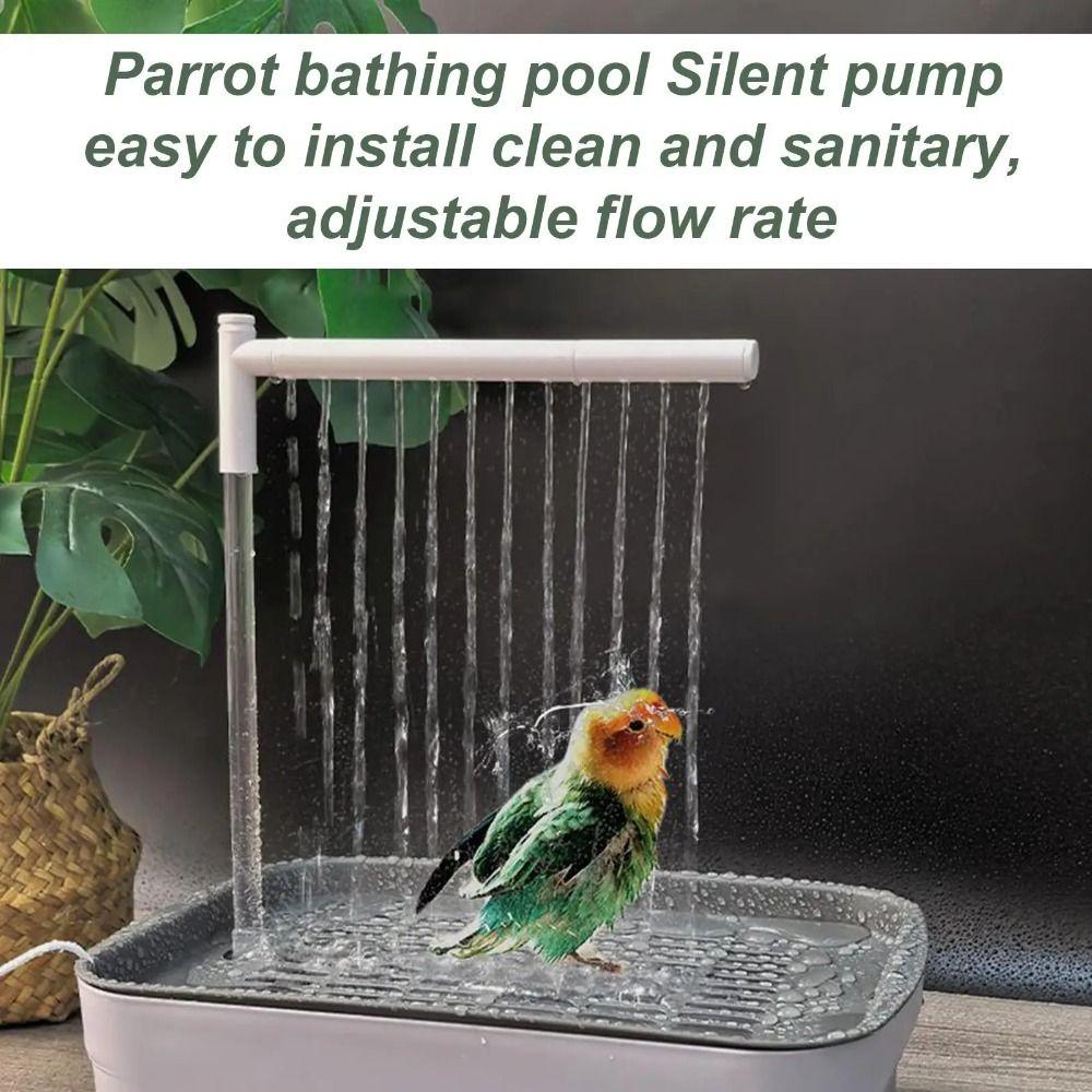 USB Electric Automatic Bird Bath Low-Noise Design Bird Shower Fountain  for African Grey