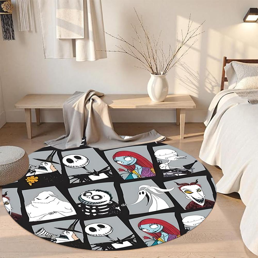 Nightmare Before Christmas Round Carpet Suitable for Decorate room Dormitory Study room Living Rooms Anti-slip Round Rug Office home decor