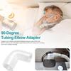 CPAP Hose Elbow Connectors with Clear PVC 90-Degree Design for Redirecting a Breathing Tube Connection at a Right Angle
