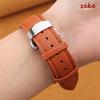 12/14/16/18/19/20/22mm Litchi Grain Strap Genuine Leather Wristwatch Band Calfskin Watchbands Butterfly Buckle Watch Accessories