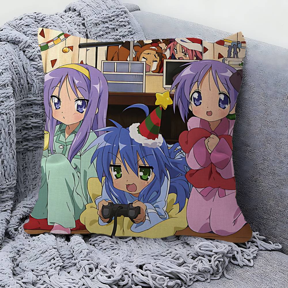Anime Lucky Star Personalizovaný povlak na polštář Dětská ložnice Divoká párty Dekorace Povlak na polštář Dítě Narozeniny Oslava Dárek