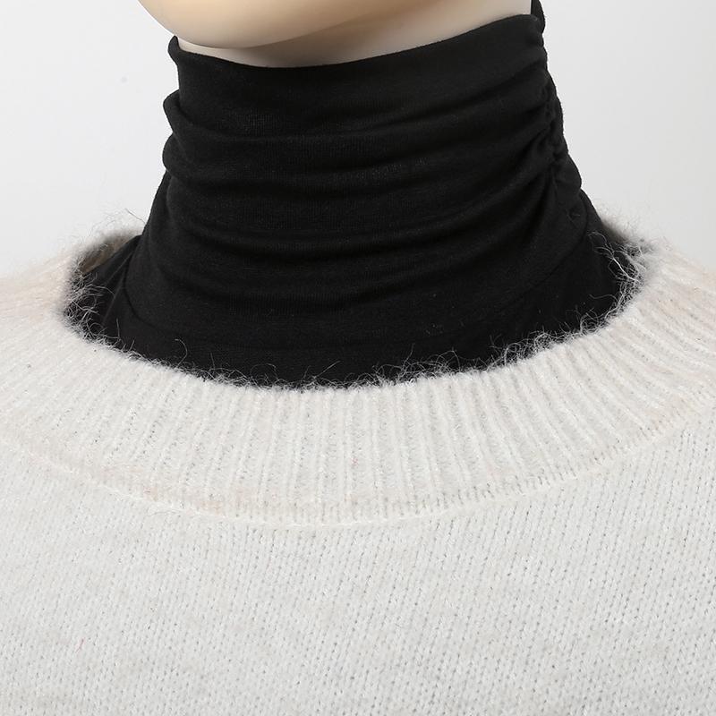 2/Pcs Solid Color Modal High Nack Fake Collar Soft False Collar For Women Solid Color Elastic Jersey Detachable Collar