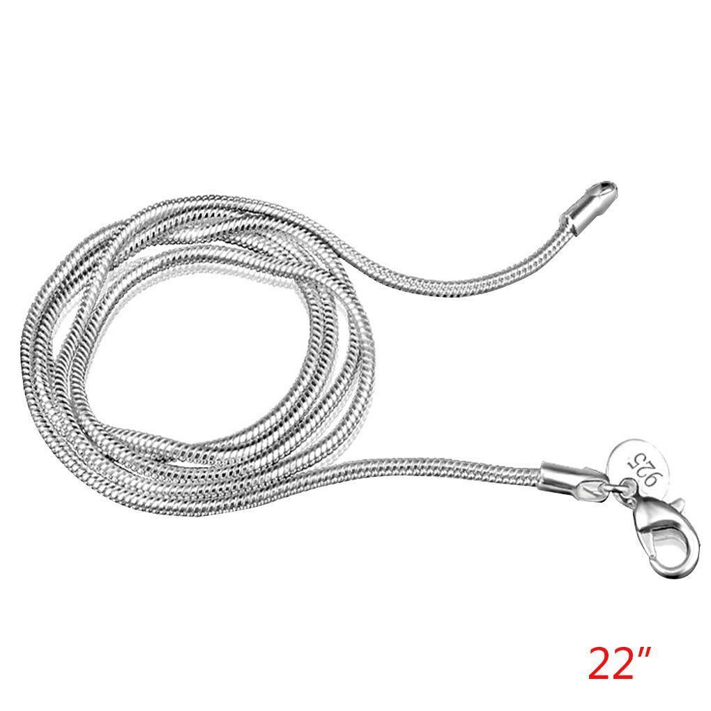 2.0MM Chain Silver Plated Round Necklace Copper No Allergic Women Men Neck Chain Jewelry Gift