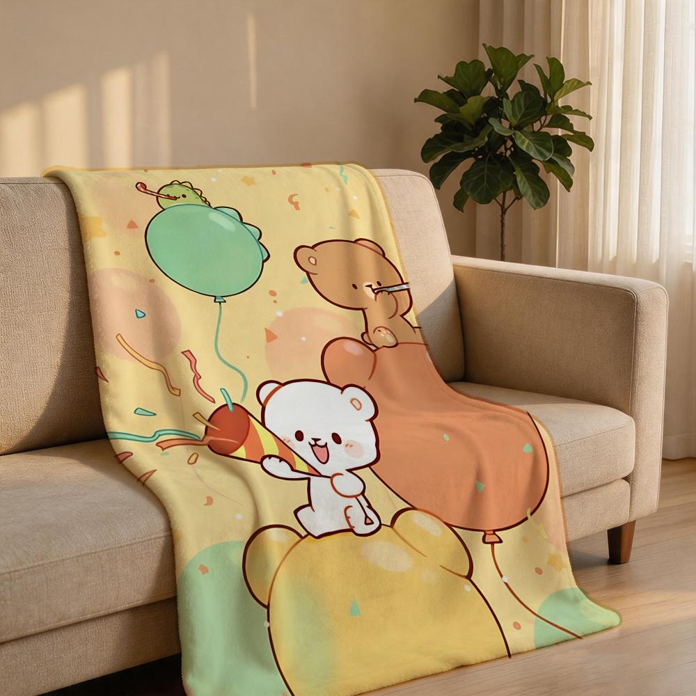 Cartoon M-Milk & MochaS Throw Short Plush Throw Blanket Soft Skin-Friendly Multi-Scene Home Office