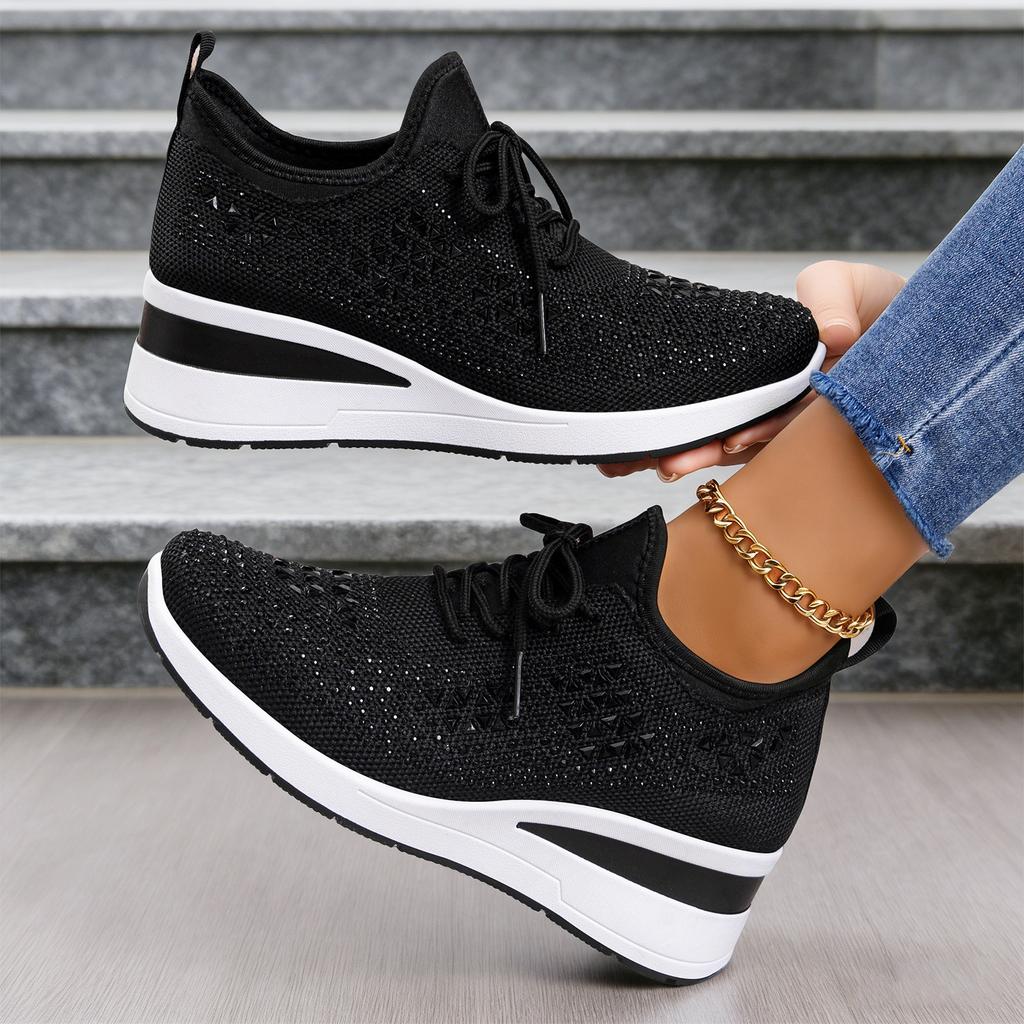 Women Shoes Versatile Spring Breathable Casual Shoes Mesh Height Increasing Mom Sneakers Casual Daily Comfortable Lightweight Sneakers
