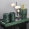 Indian Green Natural Marble Bathroom Accessories Retro Soap Dispenser Soap Dish Toothbrush Holder Tissue Box Bathroom Toiletry