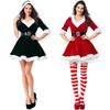 Green Christmas Costume Women Festive Cosplay Outfit Stage Party Wear 2025