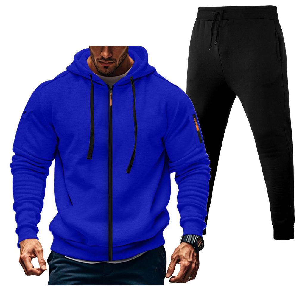 Herren 220g Kapuzenpullover mit Doppelreißverschluss und Jogginghosen-Set - Versand am selben Tag