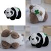 Sweet Plush Panda Keychain With Lucky Clover Detail And Soft Mink Fur Accent