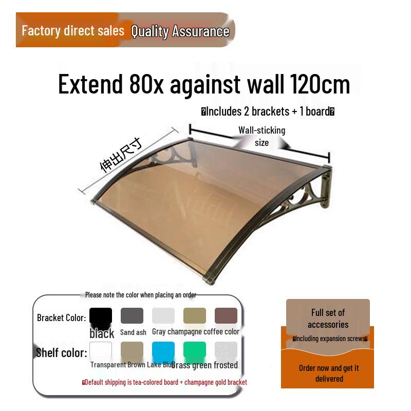 Aluminum Alloy Window Awning: Outdoor Polycarbonate Sunshade & Rain Shelter for Doorway or Balcony