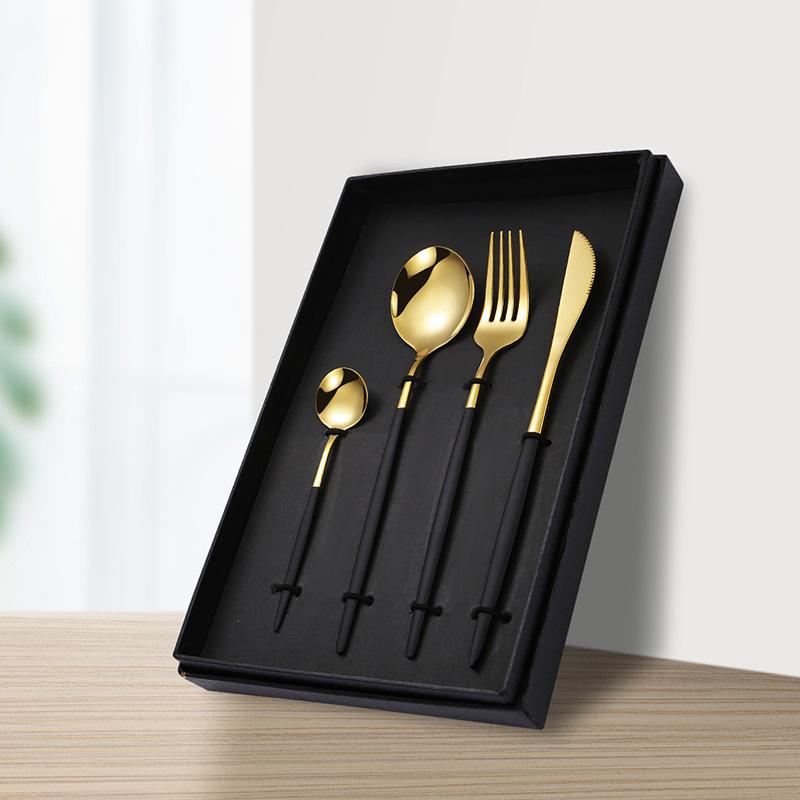 Stainless Steel Knife and Spoon Set, Fork and Spoon, Smooth Integrated Molding, Unibody Dishes, Gift for Home, Full Set