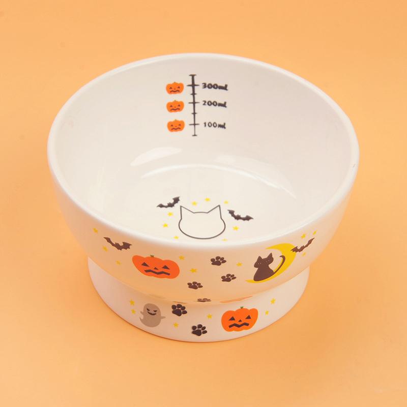 

Premium Ceramic Cat Bowl Japanese Style Neck Protection Suitable For Feeding And Watering White Color Durable Material