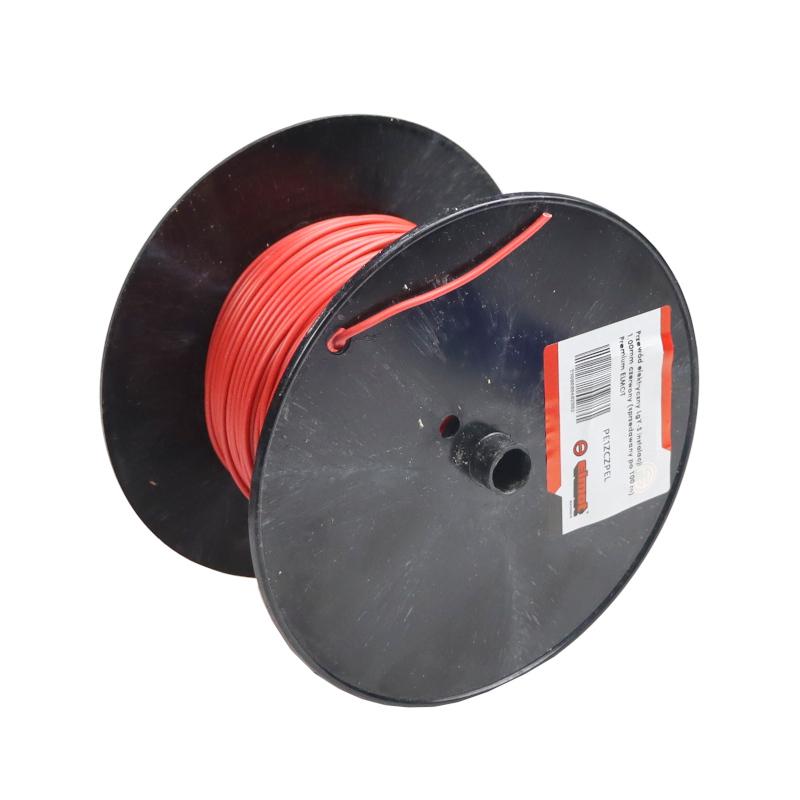Przewód Kabel Elektryczny Lgy-S Instalacji 1,00Mm Czerwony (Sprzedawany Po 100 M) Premium Elmot