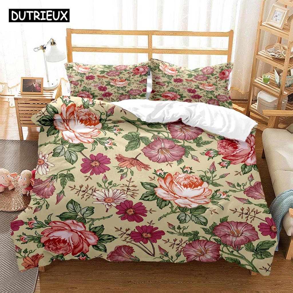 Plant Flowers Digital Print Polyester Bedding Sets Child Kids Covers Boys Bed Linen Set For Teens Bedding Set