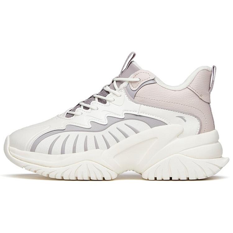 

New ANTA Casual Shoes Women s High top Ivory White/Lotus Gray/Magic Carpet Gray 122148985-2 38