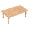 Domeček pro panenky Konferenční stolek 1/12 Březové dřevo Obdélníkový Miniaturní Čajový stolek pro Nábytek do domečku pro panenky