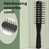 Yousheng Rib Comb Soft Teeth Ergonomics Handle Non-Knotted Professional Salon Curl Hair Black Comb for Home Use