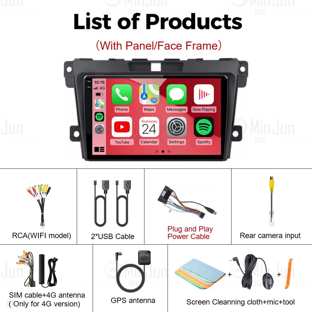 Android 14 Carplay Car Radio For MAZDA 2007 2008 2009 2010 - 2014 CX-7 CX7 CX 7 Navigation GPS Multimedia Player Stereo WIFI BT