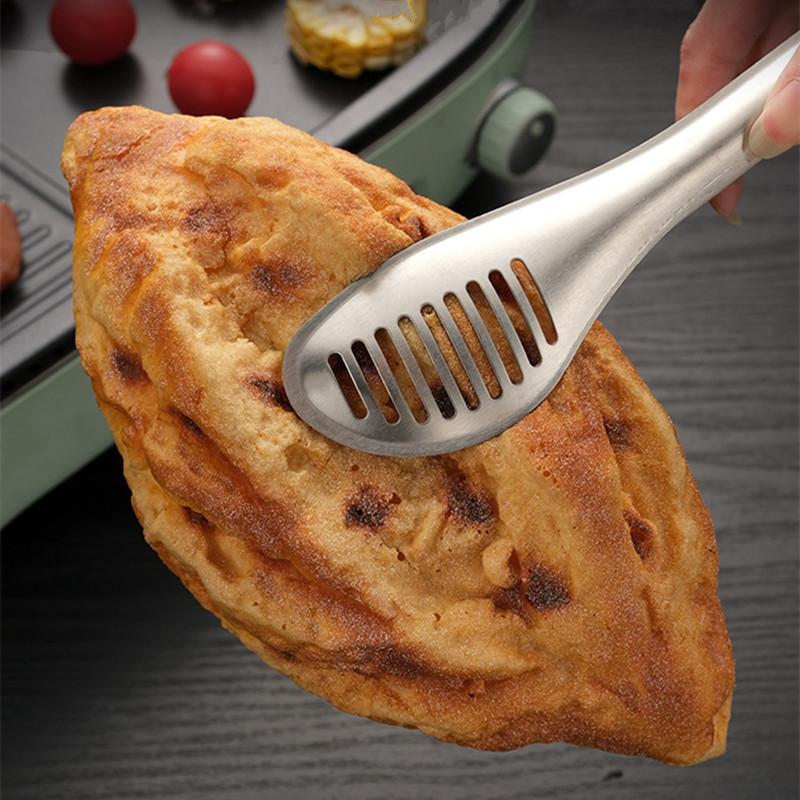 3-Size Hollow Kitchen Barbecue Food Tongs Stainless Steel Meat Salad Clip Multifunctional Home Cooking Utensils Kitchenware