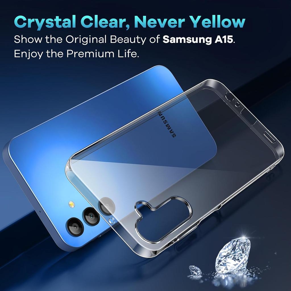 For Samsung Galaxy S25 FE Case TPU Clear Phone Cover+2PCS Tempered Glass Screen Film 2.5D Arc Edge