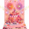 Blowable Music Fireworks 3D Greeting Card Creative Handmade Hollow Paper Carving Gift 3D Birthday Card