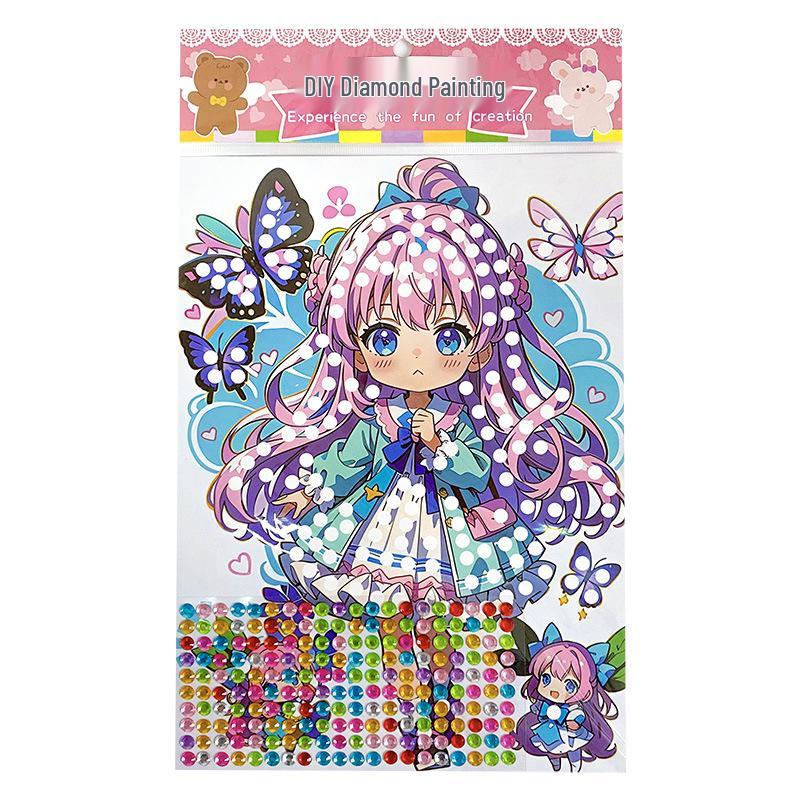 Kids' Cartoon DIY Acrylic Gem Stickers: Fun Educational Diamond Stickers for Girls