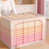 Large Capacity Clothes Storage Bin With Metal Frame Transparent Lid Foldable PVC Organizer For Bedroom Closet Laundry