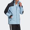 adidas Originals Color Block Stehkragen Langarm Daunenjacke Herren Oberbekleidung Blau H13576