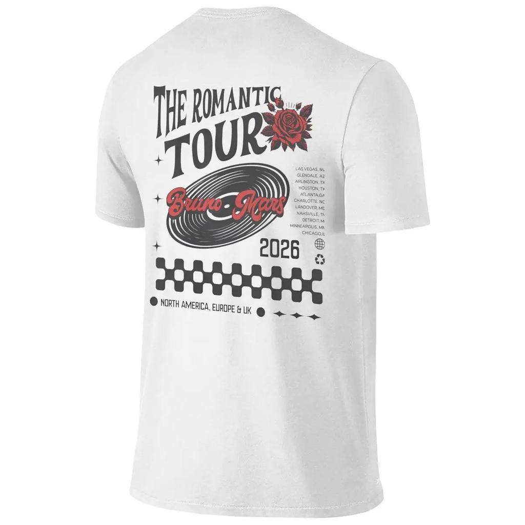 Herren Damen Bruno Mars The Romantic Tour 2026 Hemden Outfits Mode 100% Baumwolle T-Shirt Tee Kleidung Sommer Damen Herren Kleidung