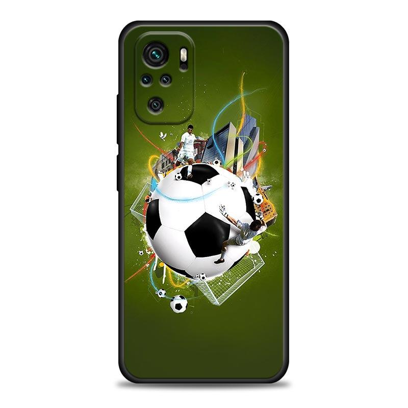 Fire Football Soccer Ball Phone Case For Xiaomi Redmi 15 15C 4G Note 15 14 13 Pro Plus 5G Soft Cover For Redmi Note 15Pro 14PRO