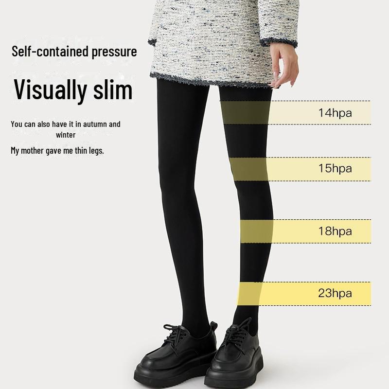 Women's Velvet Striped Leggings: Warm Cotton, Hip-Lifting & Slimming Black Pantyhose for Autumn/Winter Outerwear.