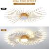 Guld 42 Huvuden Ej Dimbar Pendellampa Kreativt Fyrverkeridesign Ljuskrona Modern Taklampa för Vardagsrum Utställningshall Sovrum