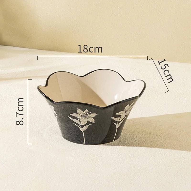 

Ретро Цветы Керамическая Тарелка Свет Роскошный Ресторан Стейк Тарелка Послеобеденный Чай Десерт Фрукты Тарелки Изысканная Черная Посуда