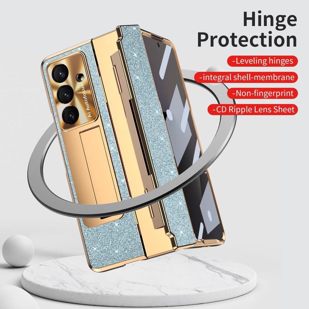 Galvanisiertes Stand-Scharnier-Case für Samsung Z Fold7/6/5/4/3 - Vollständiger Schutz für faltbares Display