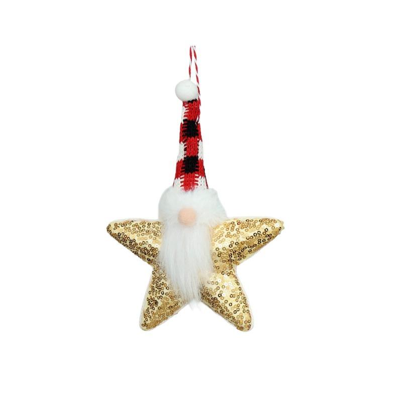New Christmas decorative sequins pentagram Santa Claus pendant home Christmas tree decoration pendant
