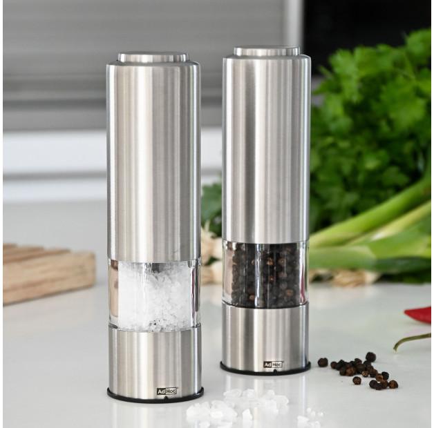 

ADHOC Pepmatik 19 см 2 шт - мельницы для перца и соли электрические стальные