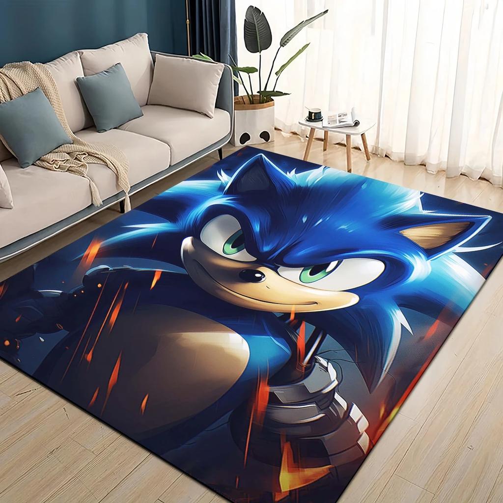 Cartoon 3D S-Sonics Retro Carpet Rug for Living Room Bedroom Home Sofa Decoration,Kids Play Non-slip Floor Mat