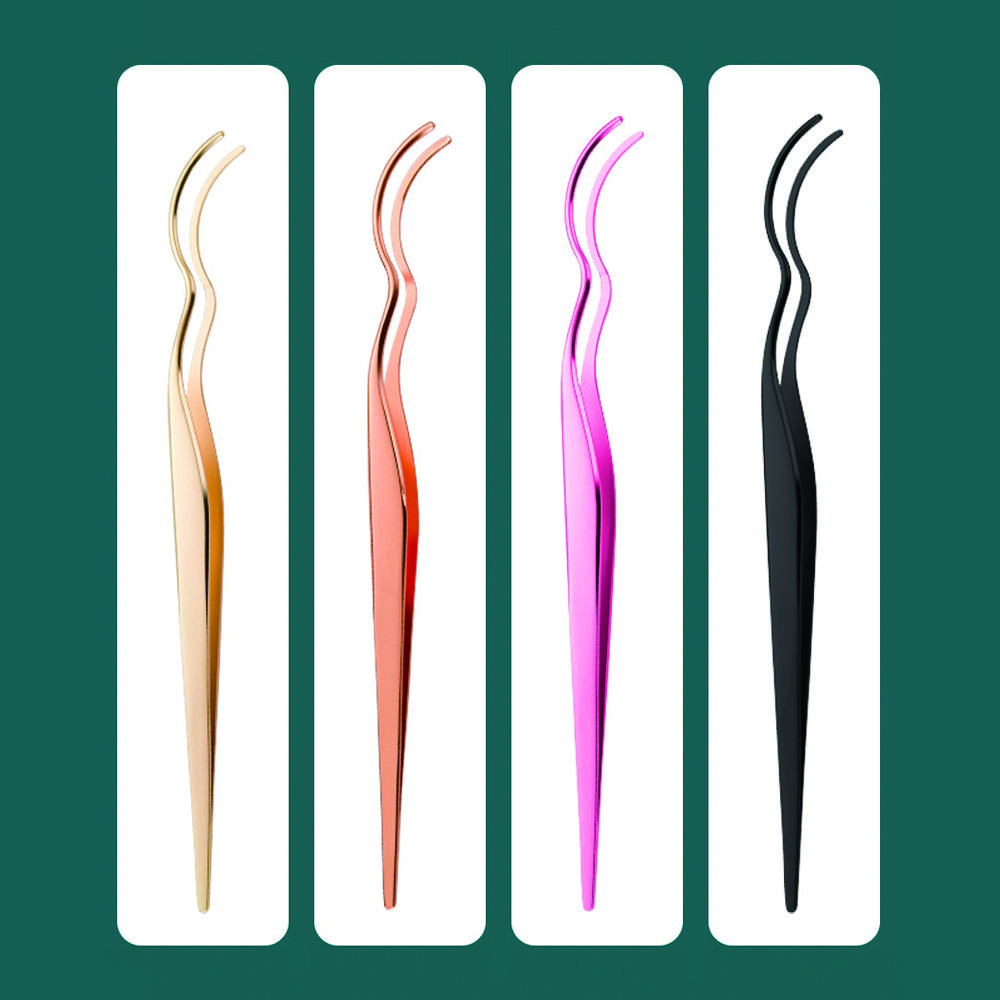 Stainless Steel Eyebrow Eyelash Extension Tweezers Eyelash Tweezers Lash Applicator Extension Supplies Makeup Tools Lash Tweezer